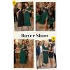 image:imageECOWISH Women Maxi Dresses Cocktail Party Wedding Guest Formal Pleated Long Dress Short Sleeve Slit Empire Waist Evening Gown93green