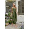image:imageECOWISH Womens Jumpsuit Spaghetti Strap Wide Leg Split Jumpsuits Long Overalls Summer Beach Loose Fit Rompers500 Army Green