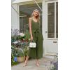 image:imageECOWISH Womens Jumpsuit Spaghetti Strap Wide Leg Split Jumpsuits Long Overalls Summer Beach Loose Fit Rompers500 Army Green
