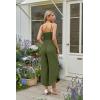 image:imageECOWISH Womens Jumpsuit Spaghetti Strap Wide Leg Split Jumpsuits Long Overalls Summer Beach Loose Fit Rompers500 Army Green