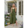 image:imageECOWISH Womens Jumpsuit Spaghetti Strap Wide Leg Split Jumpsuits Long Overalls Summer Beach Loose Fit Rompers500 Army Green