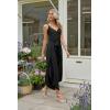 image:imageECOWISH Womens Jumpsuit Spaghetti Strap Wide Leg Split Jumpsuits Long Overalls Summer Beach Loose Fit Rompers500 Black