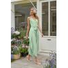 image:imageECOWISH Womens Jumpsuit Spaghetti Strap Wide Leg Split Jumpsuits Long Overalls Summer Beach Loose Fit Rompers500 Light Green