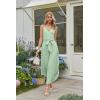 image:imageECOWISH Womens Jumpsuit Spaghetti Strap Wide Leg Split Jumpsuits Long Overalls Summer Beach Loose Fit Rompers500 Light Green