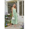 image:imageECOWISH Womens Jumpsuit Spaghetti Strap Wide Leg Split Jumpsuits Long Overalls Summer Beach Loose Fit Rompers500 Light Green