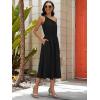 image:imageECOWISH Womens Summer One Shoulder Maxi Dress Casual Polka Dot Midi Dresses Sleeveless Long Pockets Sundress Beach Vacation92black