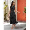 image:imageECOWISH Womens Summer One Shoulder Maxi Dress Casual Polka Dot Midi Dresses Sleeveless Long Pockets Sundress Beach Vacation92black Dot