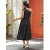 image:imageECOWISH Womens Summer One Shoulder Maxi Dress Casual Polka Dot Midi Dresses Sleeveless Long Pockets Sundress Beach Vacation92black Dot