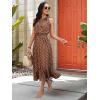 image:imageECOWISH Womens Summer One Shoulder Maxi Dress Casual Polka Dot Midi Dresses Sleeveless Long Pockets Sundress Beach Vacation92coffee Dot