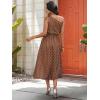 image:imageECOWISH Womens Summer One Shoulder Maxi Dress Casual Polka Dot Midi Dresses Sleeveless Long Pockets Sundress Beach Vacation92coffee Dot