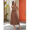 image:imageECOWISH Womens Summer One Shoulder Maxi Dress Casual Polka Dot Midi Dresses Sleeveless Long Pockets Sundress Beach Vacation92coffee Dot