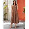 image:imageECOWISH Womens Summer One Shoulder Maxi Dress Casual Polka Dot Midi Dresses Sleeveless Long Pockets Sundress Beach Vacation92coffee Dot