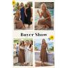 image:imageECOWISH Womens Summer One Shoulder Maxi Dress Casual Polka Dot Midi Dresses Sleeveless Long Pockets Sundress Beach Vacation92coffee Dot