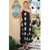 image:imageECOWISH Womens Summer One Shoulder Maxi Dress Casual Polka Dot Midi Dresses Sleeveless Long Pockets Sundress Beach VacationBlack