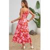 image:imageECOWISH Womens Summer One Shoulder Maxi Dress Casual Polka Dot Midi Dresses Sleeveless Long Pockets Sundress Beach VacationRed Flower
