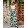 image:imageECOWISH Wide Leg Pants for Women Summer 2026 Palazzo Tropical Floral Casual High Waist Flared Trousers with PocketsBeige Floral