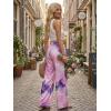 image:imageECOWISH Wide Leg Pants for Women Summer 2026 Palazzo Tropical Floral Casual High Waist Flared Trousers with PocketsTie Dye Purple