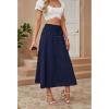image:imageECOWISH Women Boho Maxi Skirt Summer Asymmetric Tiered Drawstring Elastic High Waist ALine Flowy Long Skirts with Pockets441 Navy Blue