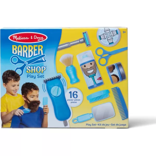 imageMelissa ampamp Doug Barber Shop Pretend Play Set Shaving Toy for Boys and Girls Ages 3 Wearable Beard and Shave Accessories for Role Play