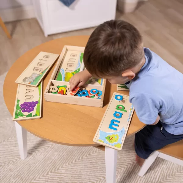 imageMelissa ampamp Doug See ampamp Spell Wooden Educational Toy With 8 DoubleSided Spelling Boards and 64 Letters Preschool Learning Activities See ampamp Spell Learning Toys For Kids Ages 4Spanish