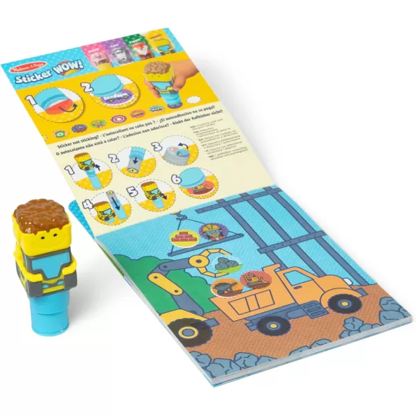 imageMelissa ampamp Doug Sticker Wow 24Page Activity Pad and Sticker Stamper 300 Stickers Arts and Crafts Fidget Toy Collectible Character  Dog Creative Play Travel Toy for Girls and Boys 3Bulldozer