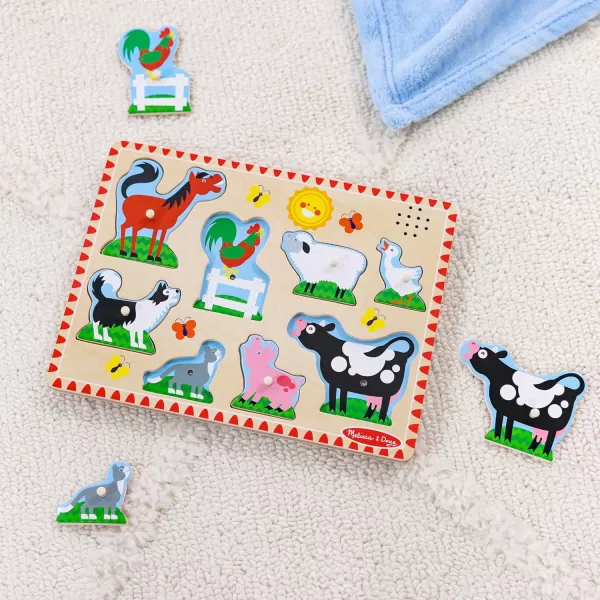 imageMelissa ampamp Doug Vehicles Sound Puzzle  Wooden Peg Puzzle With Sound Effects 8 pcs  Sound Puzzles for Toddlers Wooden Puzzles For Kids Ages 2Farm Animals