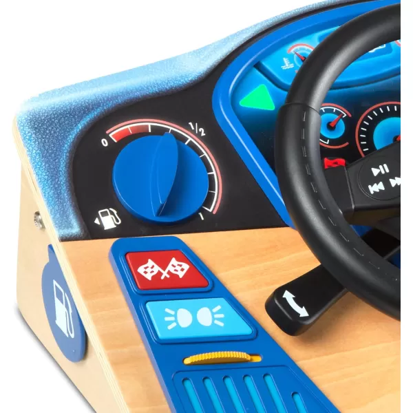 imageMelissa ampamp Doug Vroom ampamp Zoom Interactive Wooden Dashboard Steering Wheel Pretend Play Driving Toy  FSC Certified