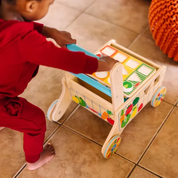 imageMelissa ampamp Doug Wooden Shape Sorting Grocery Cart Push Toy and Puzzles  Pretend Play Grocery Toys Sorting And Stacking Toys For Infants And Toddlers Ages 1  FSCCertified Materials