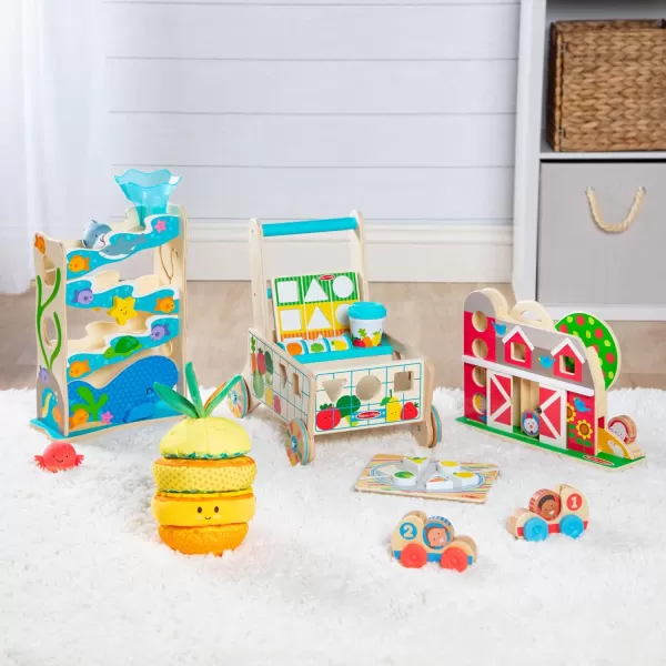 imageMelissa ampamp Doug Wooden Shape Sorting Grocery Cart Push Toy and Puzzles  Pretend Play Grocery Toys Sorting And Stacking Toys For Infants And Toddlers Ages 1  FSCCertified Materials