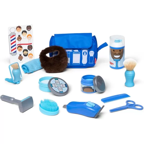 imageMelissa ampamp Doug Barber Shop Pretend Play Set Shaving Toy for Boys and Girls Ages 3 Wearable Beard and Shave Accessories for Role Play