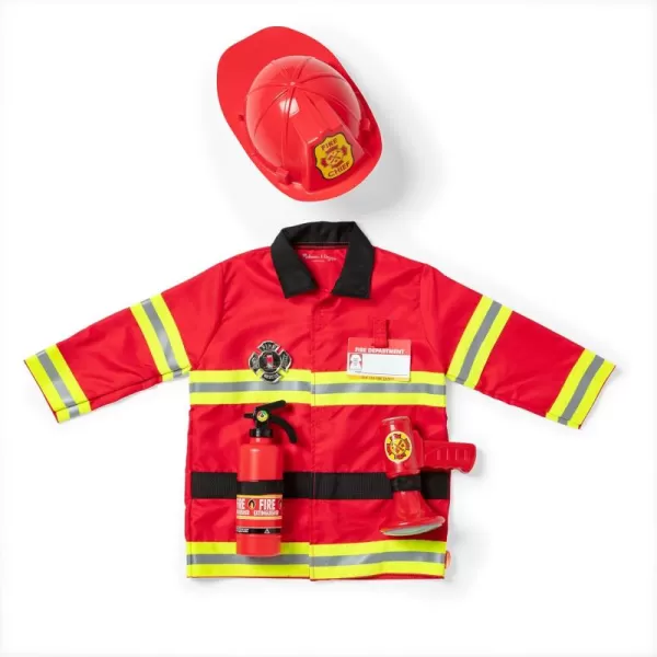 imageMelissa ampamp Doug Fire Chief Role Play Costume DressUp Set Pretend Fire Fighter Outfit With Realistic Accessories Firefighter Costume For Kids And Toddlers Ages 3