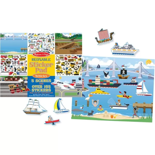 imageMelissa ampamp Doug Reusable Sticker Pad Vehicles  165 Reusable Stickers  FSC Certified