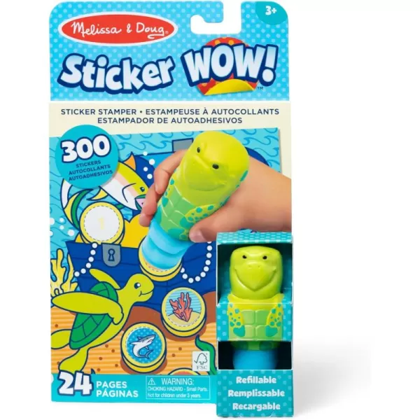 imageMelissa ampamp Doug Sticker Wow 24Page Activity Pad and Sticker Stamper 300 Stickers Arts and Crafts Fidget Toy Collectible Character  Dog Creative Play Travel Toy for Girls and Boys 3Turtle