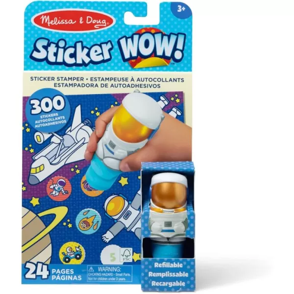 imageMelissa ampamp Doug Sticker Wow 24Page Activity Pad and Sticker Stamper 300 Stickers Arts and Crafts Fidget Toy Collectible Character  Dog Creative Play Travel Toy for Girls and Boys 3Astronaut