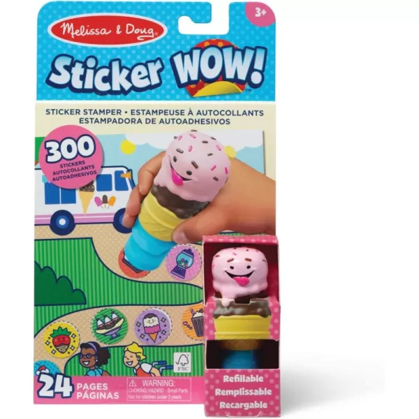 imageMelissa ampamp Doug Sticker Wow 24Page Activity Pad and Sticker Stamper 300 Stickers Arts and Crafts Fidget Toy Collectible Character  Dog Creative Play Travel Toy for Girls and Boys 3Ice Cream