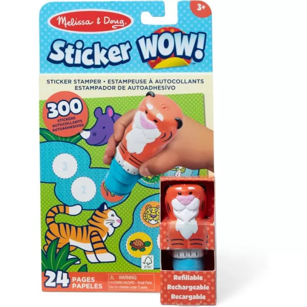 imageMelissa ampamp Doug Sticker Wow 24Page Activity Pad and Sticker Stamper 300 Stickers Arts and Crafts Fidget Toy Collectible Character  Dog Creative Play Travel Toy for Girls and Boys 3Tiger