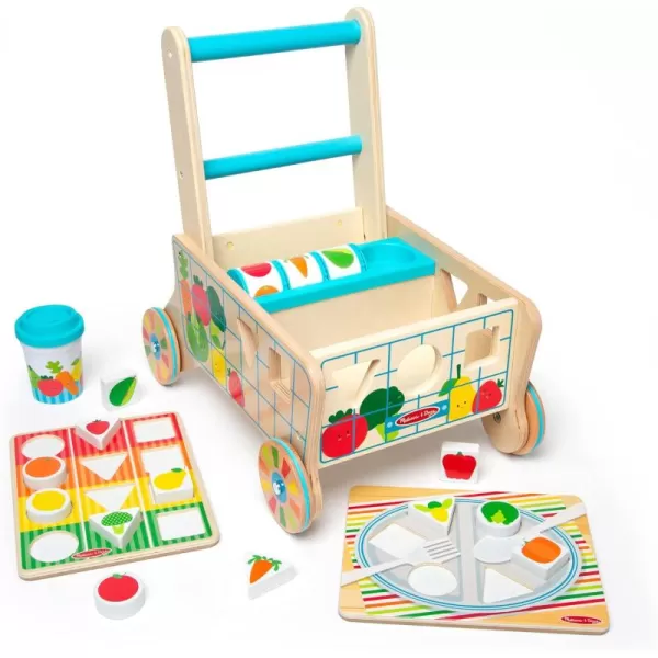 imageMelissa ampamp Doug Wooden Shape Sorting Grocery Cart Push Toy and Puzzles  Pretend Play Grocery Toys Sorting And Stacking Toys For Infants And Toddlers Ages 1  FSCCertified Materials