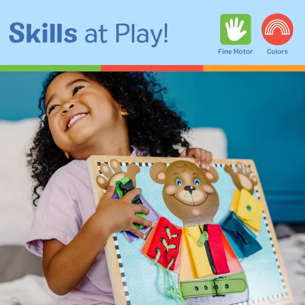 imageMelissa ampamp Doug Basic Skills Puzzle Board  Wooden Educational Toy  Learn To Button Busy Board Activity Board For Fine Motor Skills Developmental Toy For Toddlers Ages 31 EA Pack of 3