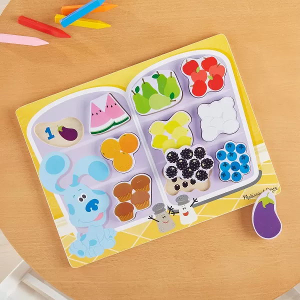 imageMelissa ampamp Doug Blues Clues ampamp You Wooden Chunky Puzzle  Fridge Food 10 Pieces