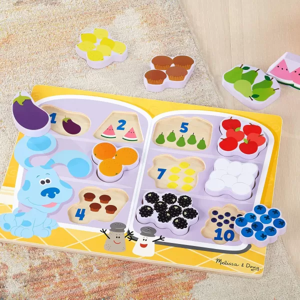 imageMelissa ampamp Doug Blues Clues ampamp You Wooden Chunky Puzzle  Fridge Food 10 Pieces
