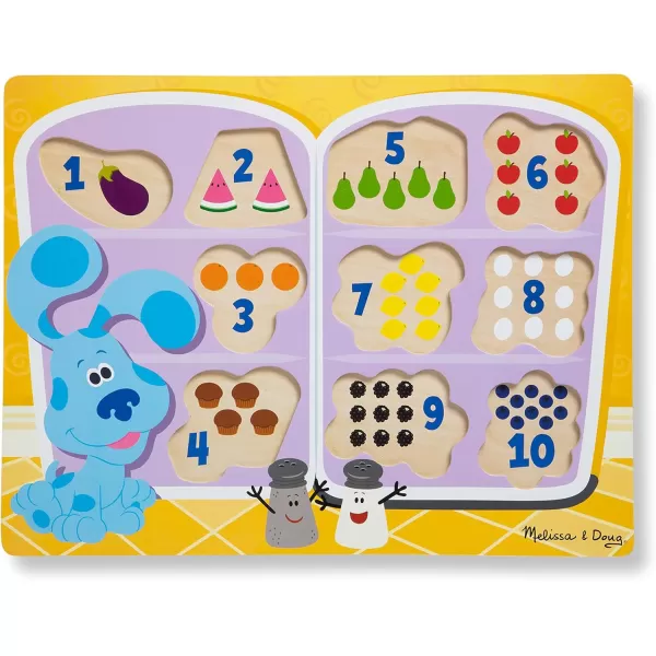 imageMelissa ampamp Doug Blues Clues ampamp You Wooden Chunky Puzzle  Fridge Food 10 Pieces