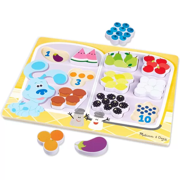 imageMelissa ampamp Doug Blues Clues ampamp You Wooden Chunky Puzzle  Fridge Food 10 Pieces
