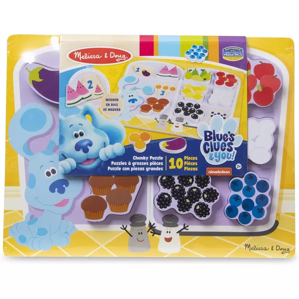 imageMelissa ampamp Doug Blues Clues ampamp You Wooden Chunky Puzzle  Fridge Food 10 Pieces