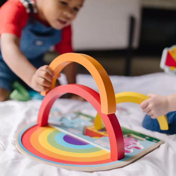 imageMelissa ampamp Doug Blues Clues ampamp You Wooden Rainbow Stacking Puzzle 9 Pieces