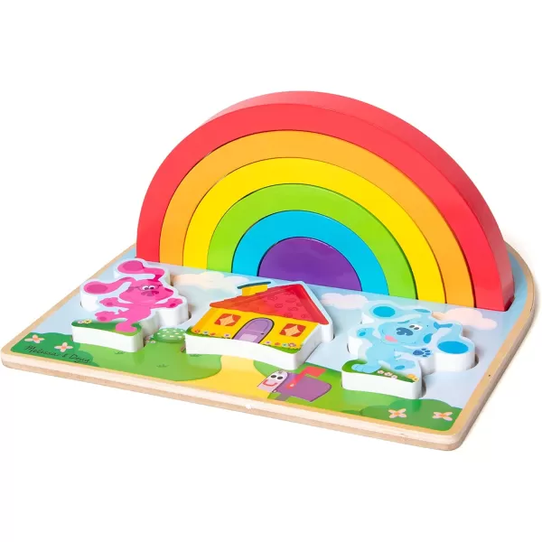 imageMelissa ampamp Doug Blues Clues ampamp You Wooden Rainbow Stacking Puzzle 9 Pieces