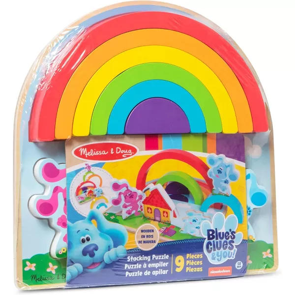 imageMelissa ampamp Doug Blues Clues ampamp You Wooden Rainbow Stacking Puzzle 9 Pieces