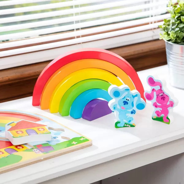 imageMelissa ampamp Doug Blues Clues ampamp You Wooden Rainbow Stacking Puzzle 9 Pieces