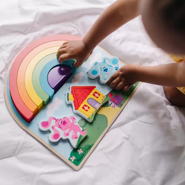 imageMelissa ampamp Doug Blues Clues ampamp You Wooden Rainbow Stacking Puzzle 9 Pieces