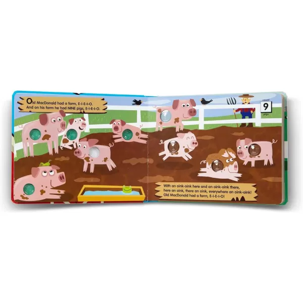 imageMelissa ampamp Doug Childrens Book  PokeaDot Old MacDonalds Farm Board Book with Buttons to Pop  FSC Certified