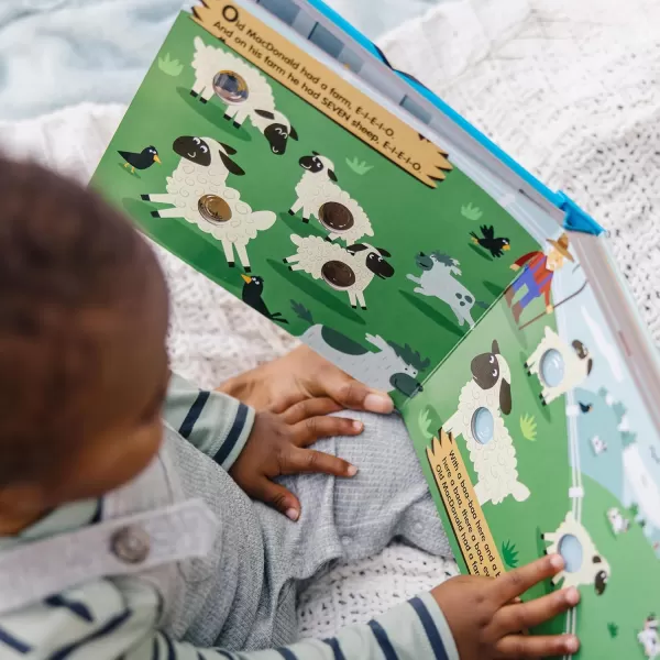 imageMelissa ampamp Doug Childrens Book  PokeaDot Old MacDonalds Farm Board Book with Buttons to Pop  FSC Certified